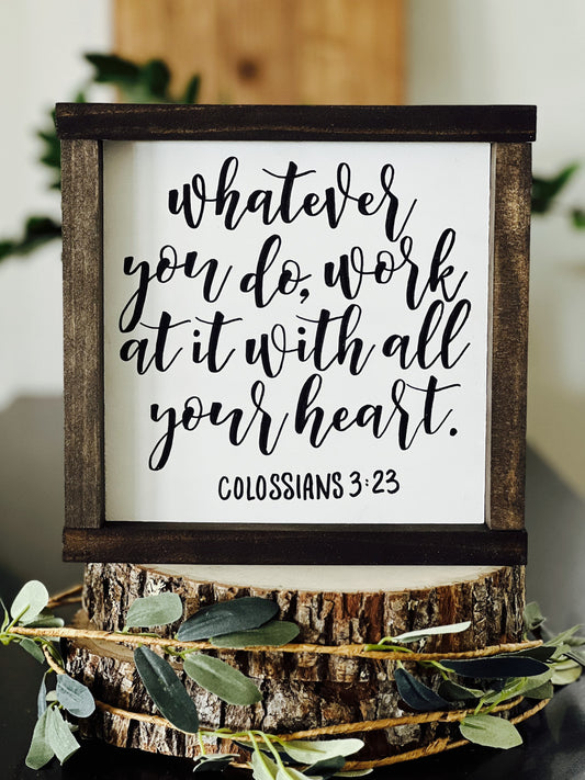 Bible Verse Wall Art |  Colossians 3:23 | Pastor Gift | Trust in the Lord | Pastor Appreciation