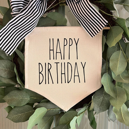 Happy Birthday Banner | Happy Birthday Wreath Sign