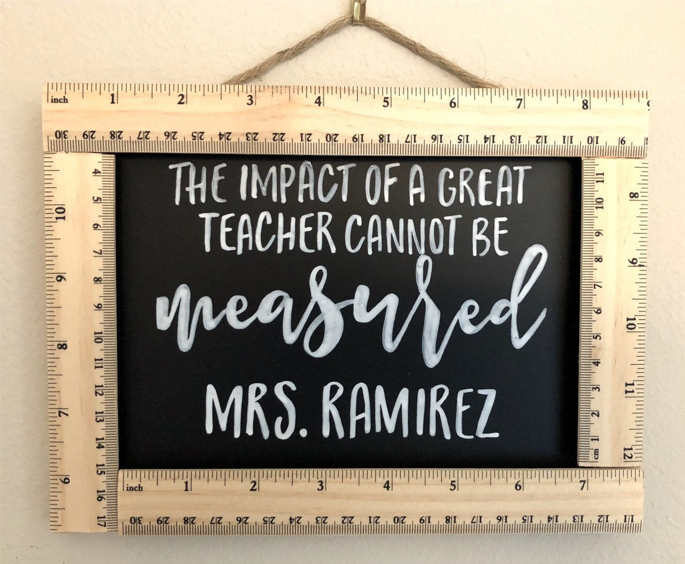 Personalized Teacher Sign | Custom Teacher Gift | The Impact of A Great Teacher Cannot Be Measured | Teacher Appreciation gift  |  Wood Sign