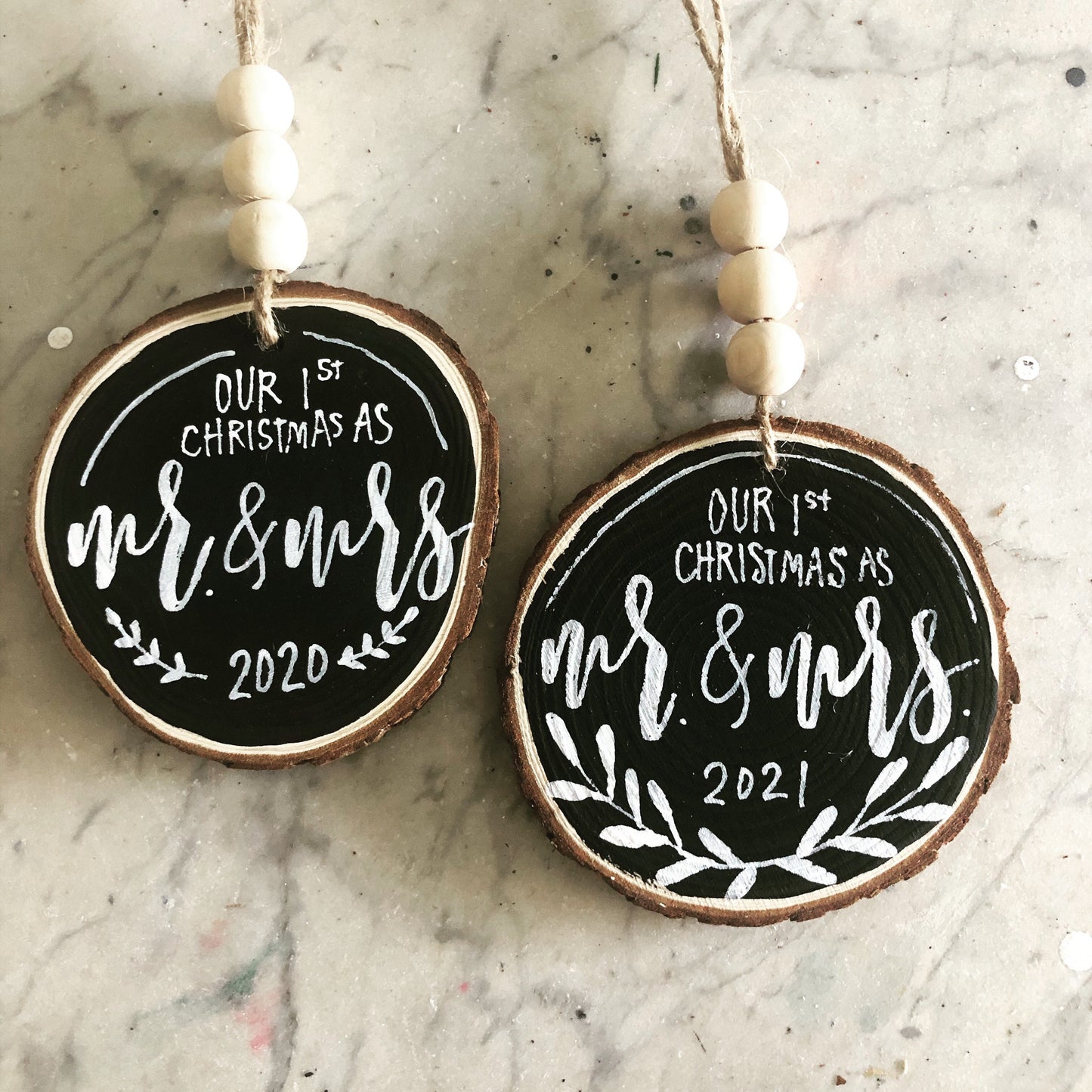 Our First Christmas As Mr & Mrs Christmas Ornament | Custom Christmas Ornament | Wedding Present Topper | Just Married | Bridal Shower Gift