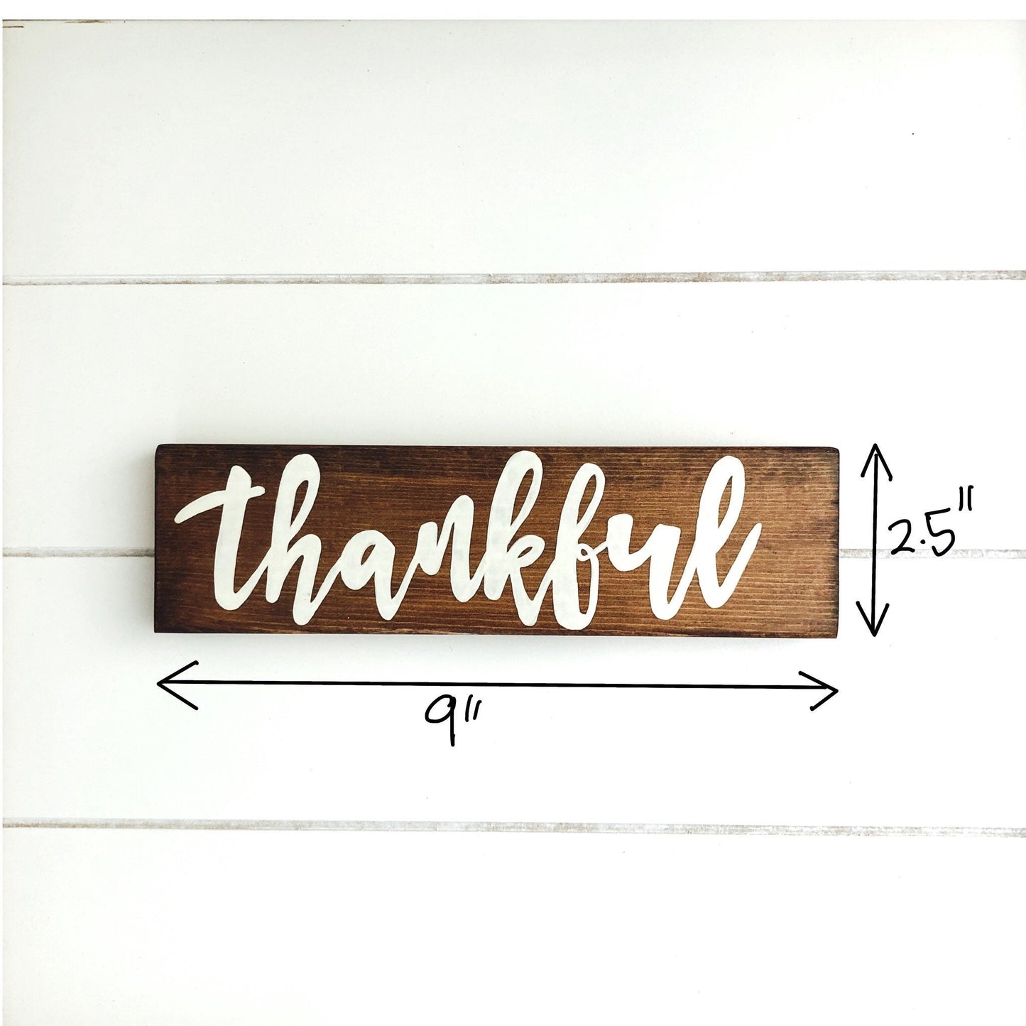 Thankful Sign, Gratitude sign, Rustic Wood Sign, Hand Lettered Sign, Hand Painted Sign