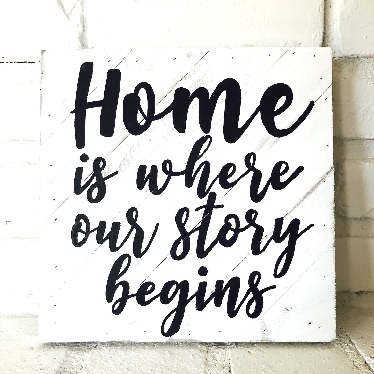 Home is Where Our Story Begins | Front Door Hanging Sign