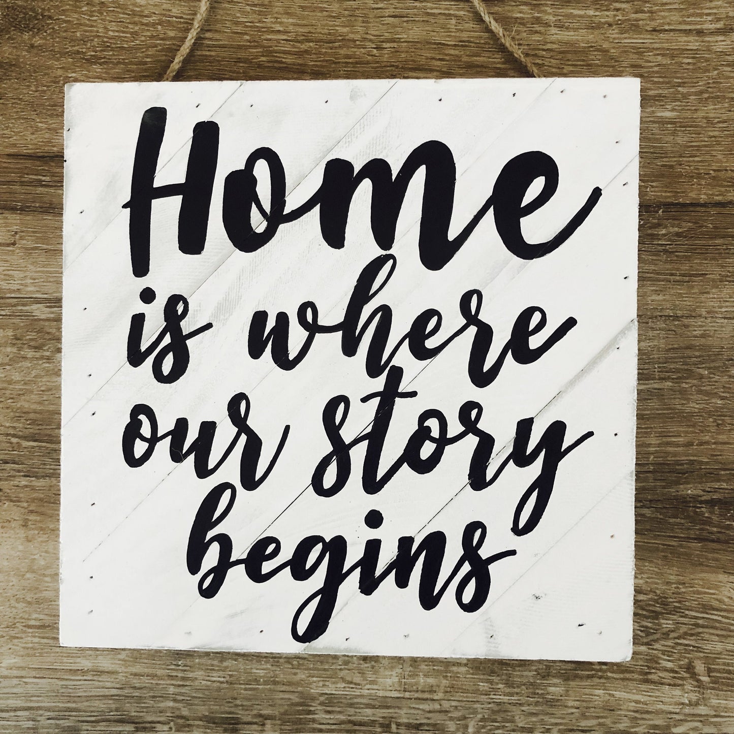 Home is Where Our Story Begins | Front Door Hanging Sign