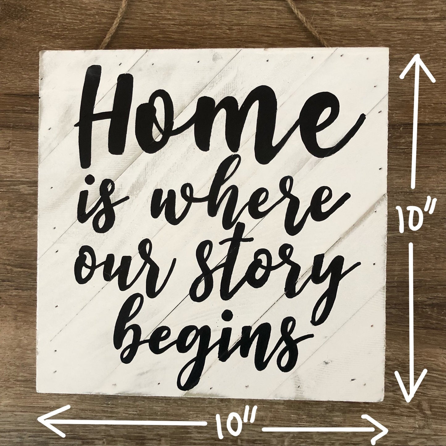 Home is Where Our Story Begins | Front Door Hanging Sign