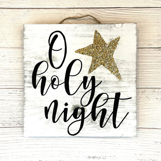 O Holy Night | Christian Christmas Wall Decor | O Holy Night Door Hanger