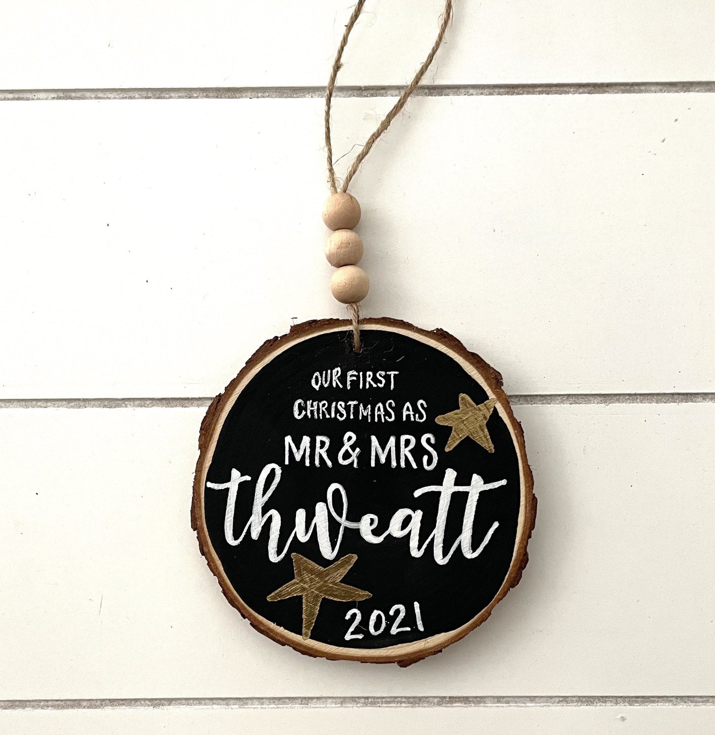 Our First Christmas As Mr & Mrs Christmas Ornament | Custom Christmas Ornament | Wedding Present Topper | Just Married | Bridal Shower Gift