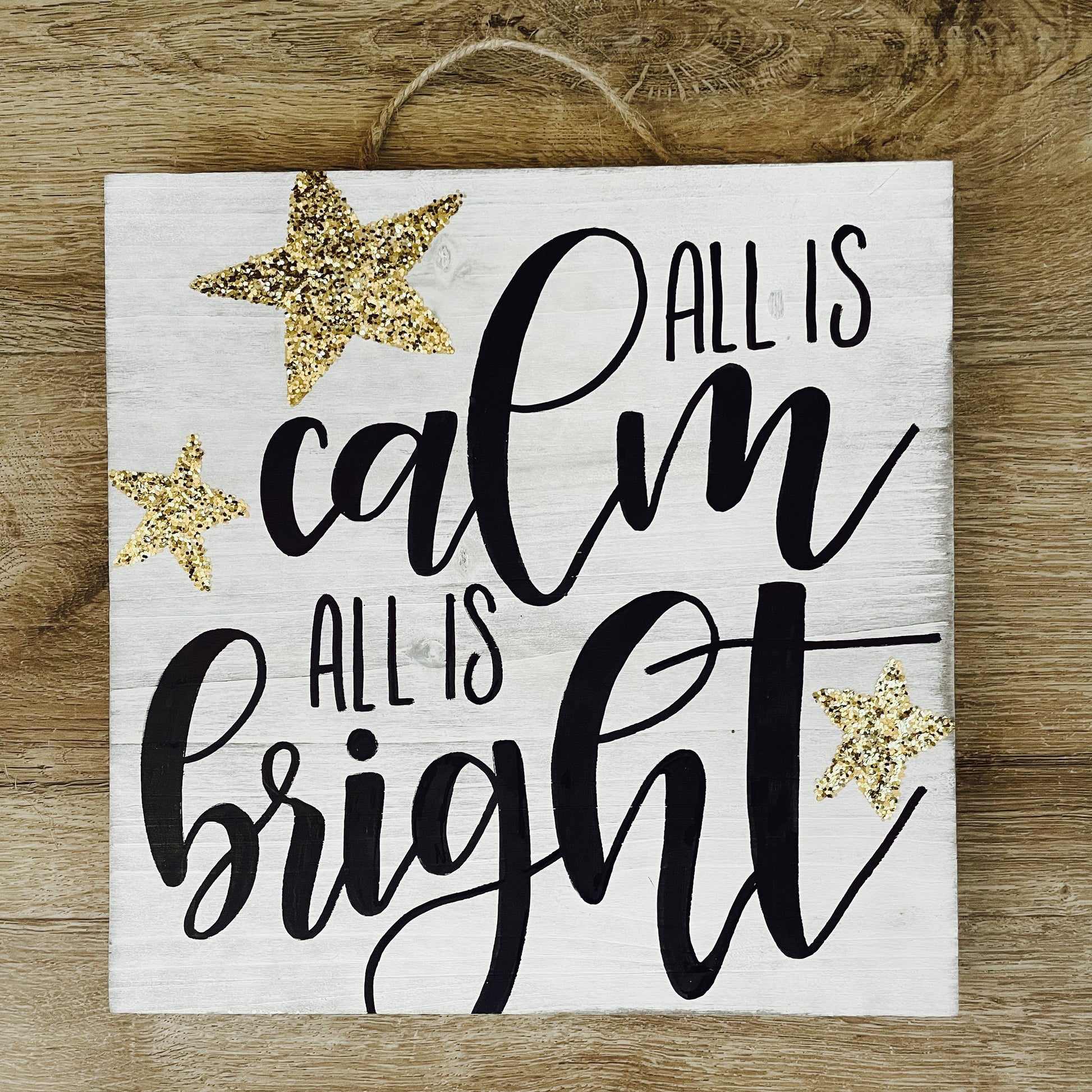 All Is Calm, All Is Bright Christmas Sign | Christian Christmas Wall Decor | Christmas Door Hanger