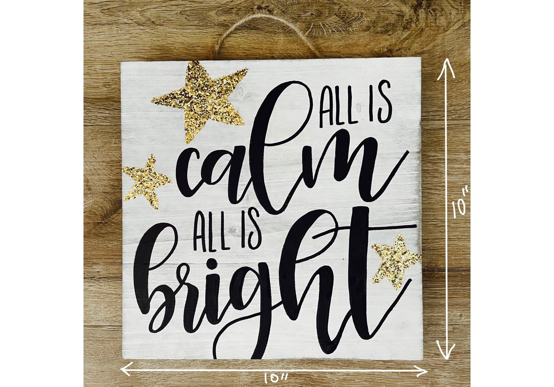 All Is Calm, All Is Bright Christmas Sign | Christian Christmas Wall Decor | Christmas Door Hanger