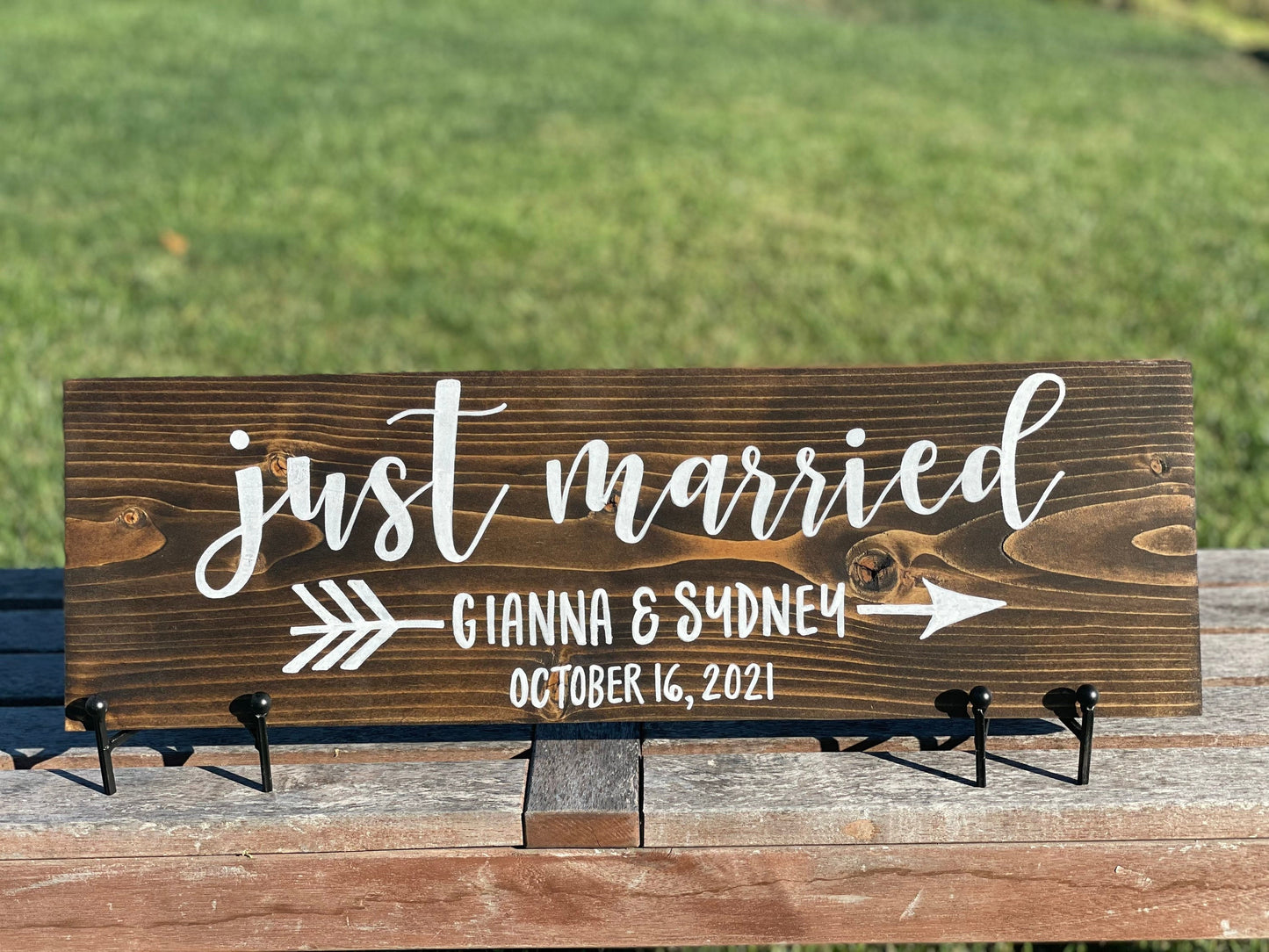 Custom Just Married Sign | Wedding Photo Prop | Personalized Just Married Wedding Sign | Wedding Ceremony Signage | Wedding Reception Sign