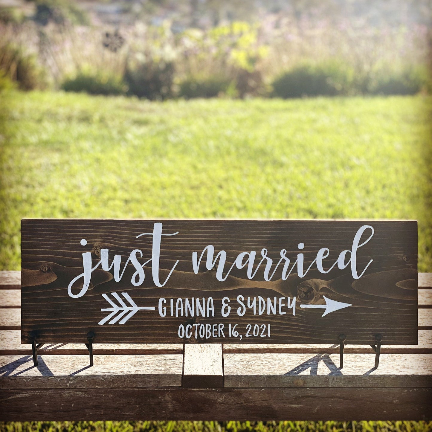 Custom Just Married Sign | Wedding Photo Prop | Personalized Just Married Wedding Sign | Wedding Ceremony Signage | Wedding Reception Sign