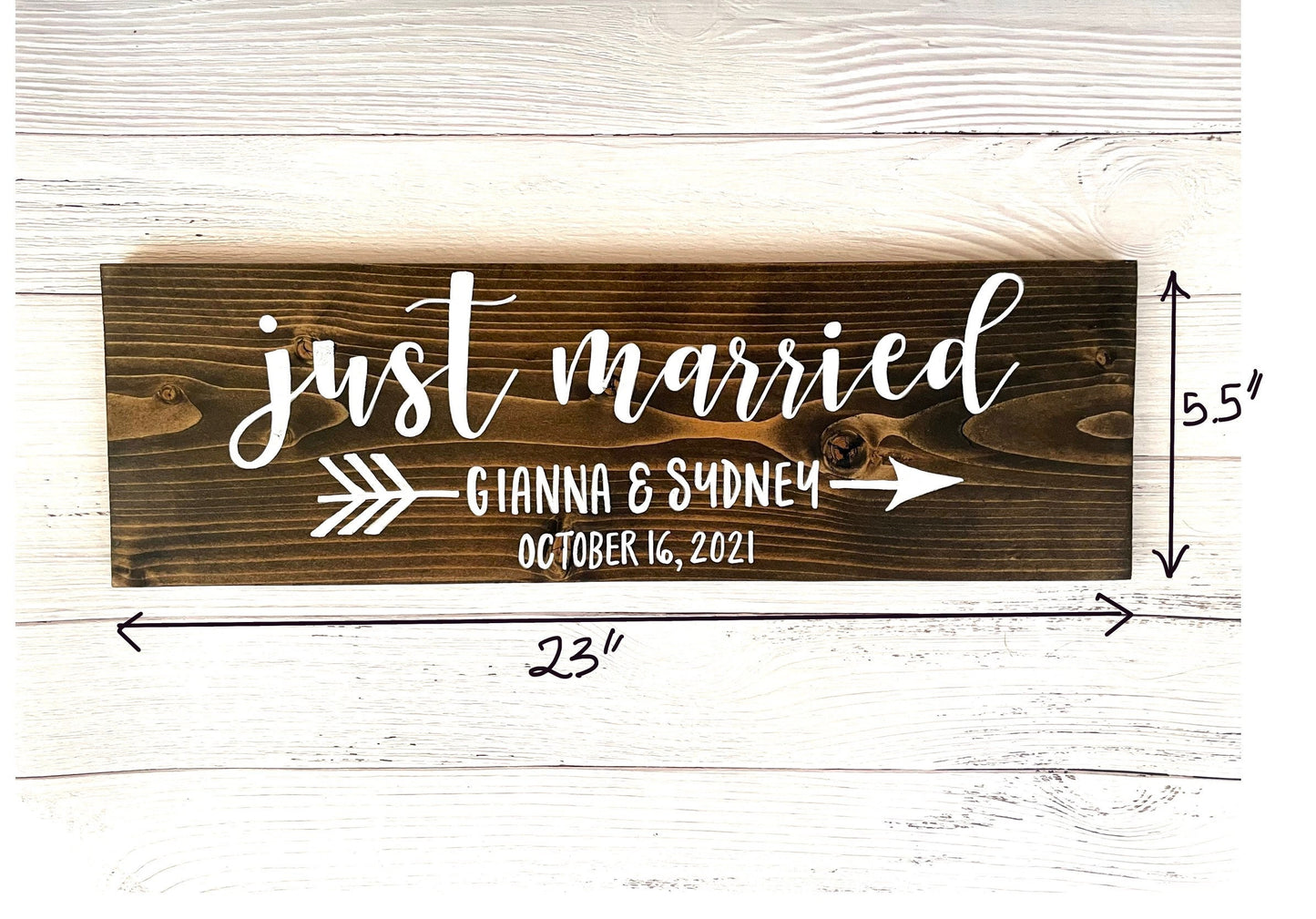 Custom Just Married Sign | Wedding Photo Prop | Personalized Just Married Wedding Sign | Wedding Ceremony Signage | Wedding Reception Sign