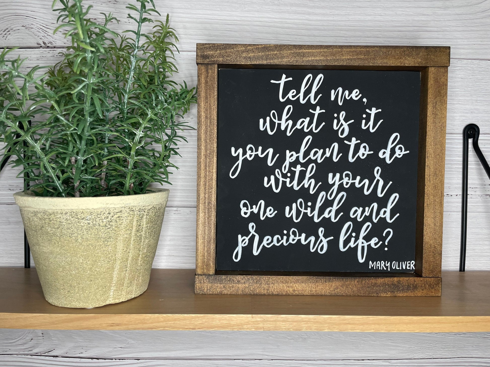 Mary Oliver Poetry | One Wild And Precious Life | Mary Oliver Quote | Poetry Lover Gift | Book Lover Sign | Graduation Gift