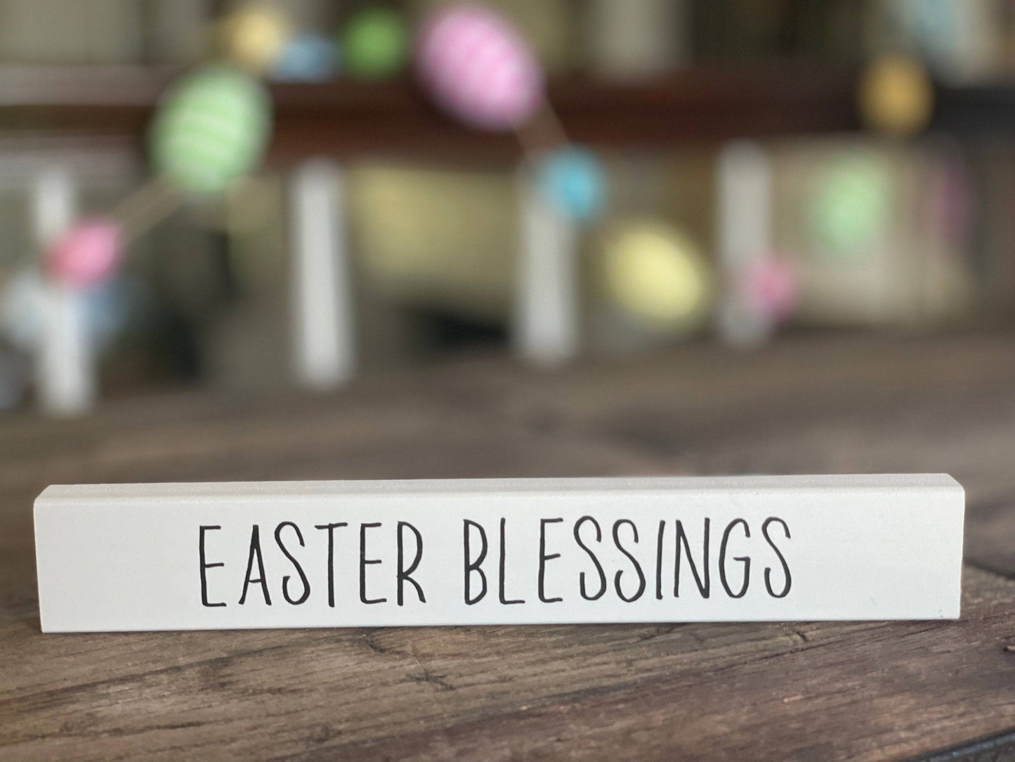 Long White Easter Signs | Worthy is the Lamb Sign | Christ the Lord is Risen Today | Minimalist Easter Home Decor | Tier Tray Easter Sign