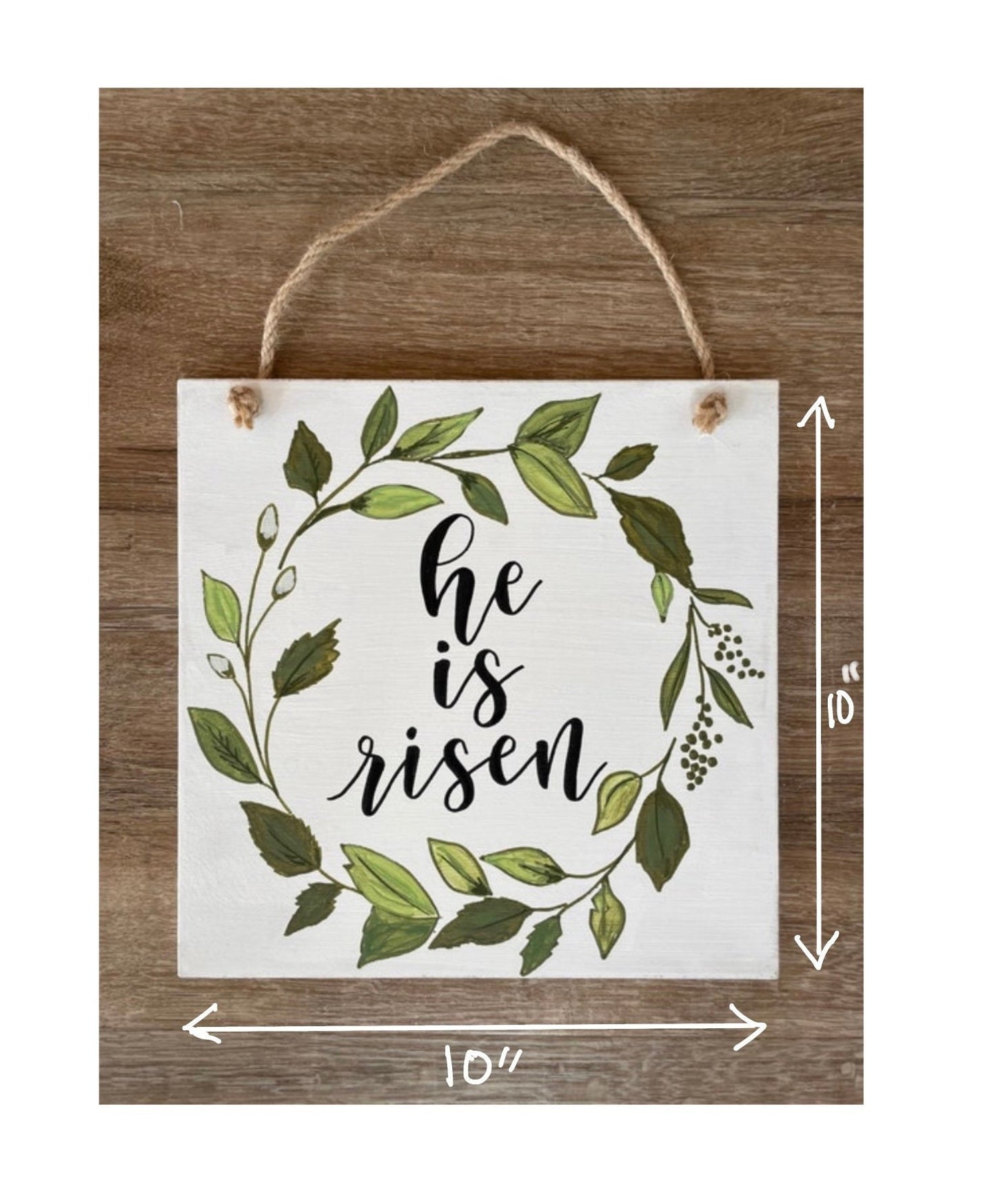 He is Risen Sign | Christian Easter Wall Decor | Easter Door Hanger | Happy Easter Wreath | Easter Front Door Decor