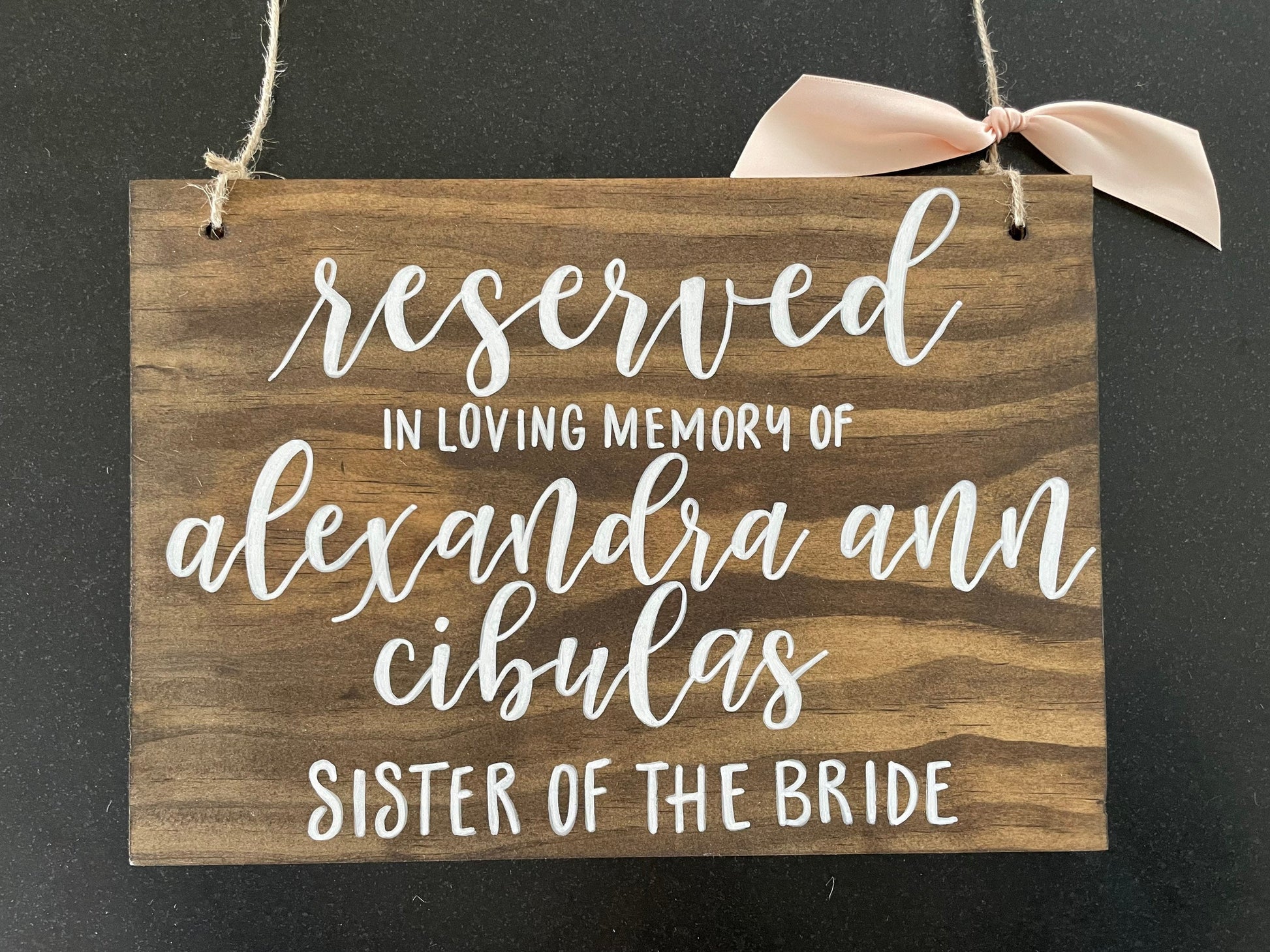 Custom Reserved Seating Wedding Sign | Custom In Loving Memory Sign | Custom Reserved Wedding Ceremony Sign