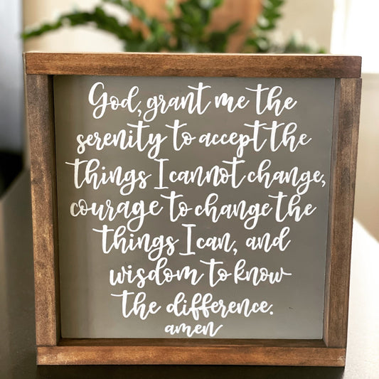 Serenity Prayer Sign | Recovery Gift | God Grant Me The Serenity