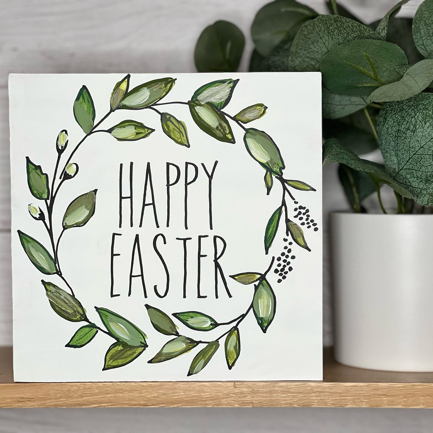 Happy Easter Sign | Christian Easter Wall Decor | Easter Tiered Tray Sign| Happy Easter Decor| Easter Dinner Hostess Gift