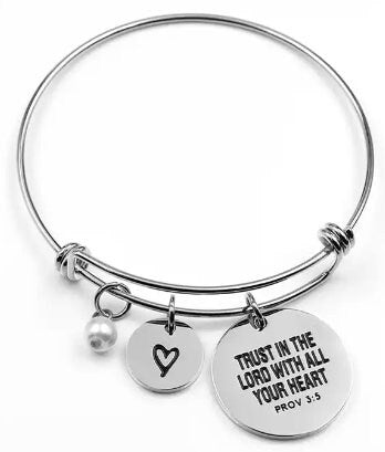 Engraved Silver Bible Verse Bracelet | Bible Verse Jewelry | Christian Bracelet | Mantra Bracelet | Engraved Bracelet