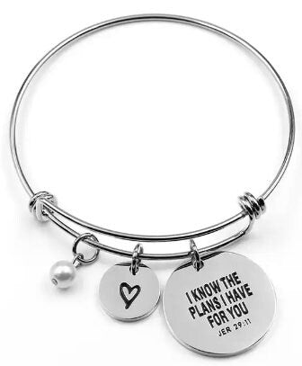 Engraved Silver Bible Verse Bracelet | Bible Verse Jewelry | Christian Bracelet | Mantra Bracelet | Engraved Bracelet