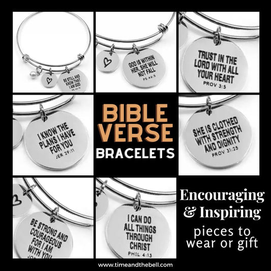 Engraved Silver Bible Verse Bracelet | Bible Verse Jewelry | Christian Bracelet | Mantra Bracelet | Engraved Bracelet