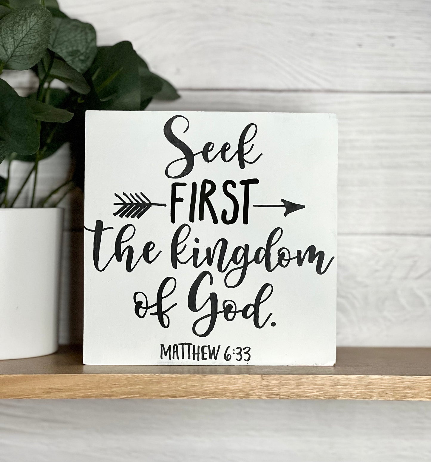 Seek First The Kingdom  |  Bible Verse Wall Art | Inspirational Home Decor | Christian Home Decor | Matthew 6:33 | Scripture Wall Art