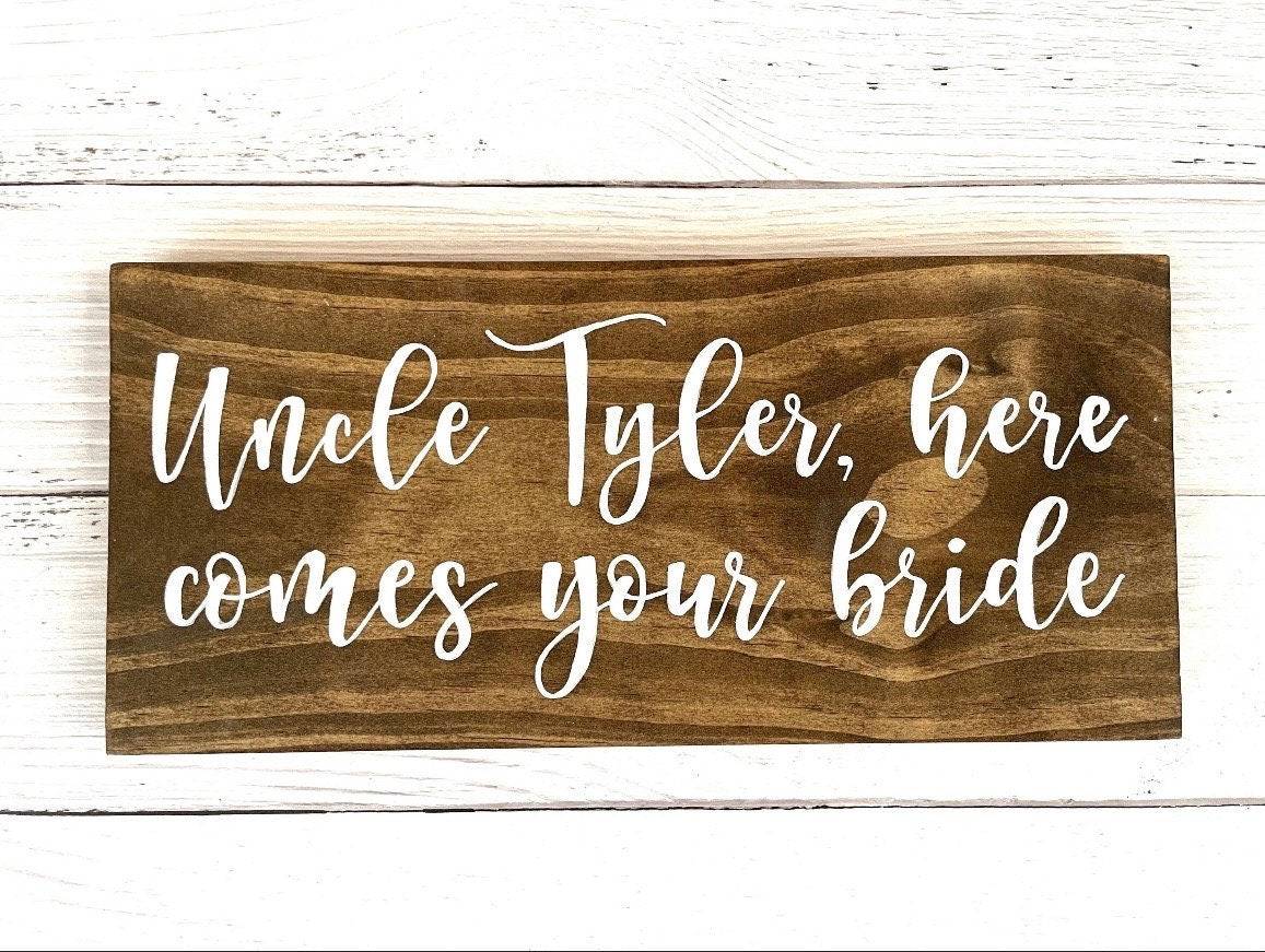 Ring Bearer Sign | Here Comes The Bride Sign | Wedding Party Wood Sign | Walking Down the Aisle Sign