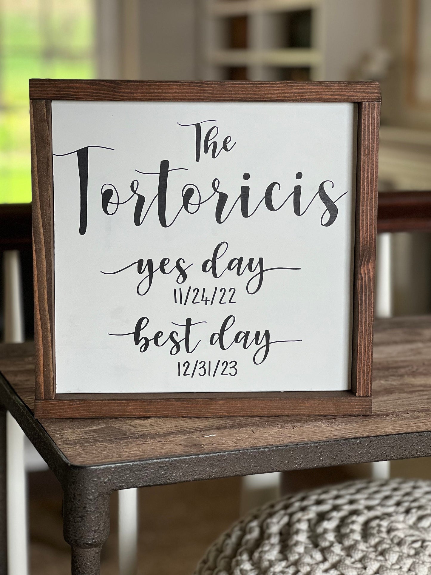 Last Name Sign | Yes Day Best Day | Engagement Date Sign | Family Name Wall Decor