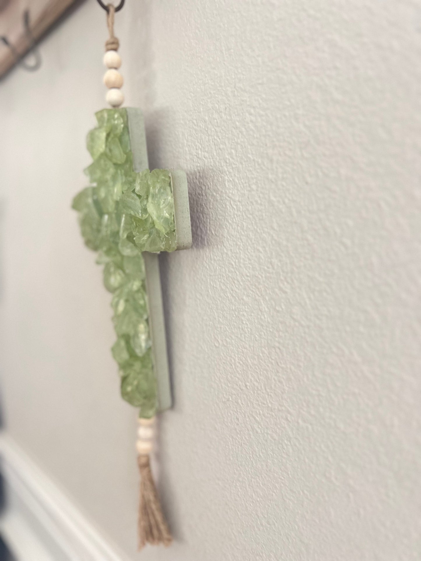 Sea Glass Cross | Wall Hanging Cross | Cross Wall Art