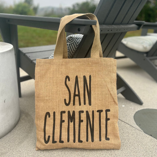 San Clemente Tote Bag | San Clemente Bag | Hometown Bag | San Clemente Jute Bag